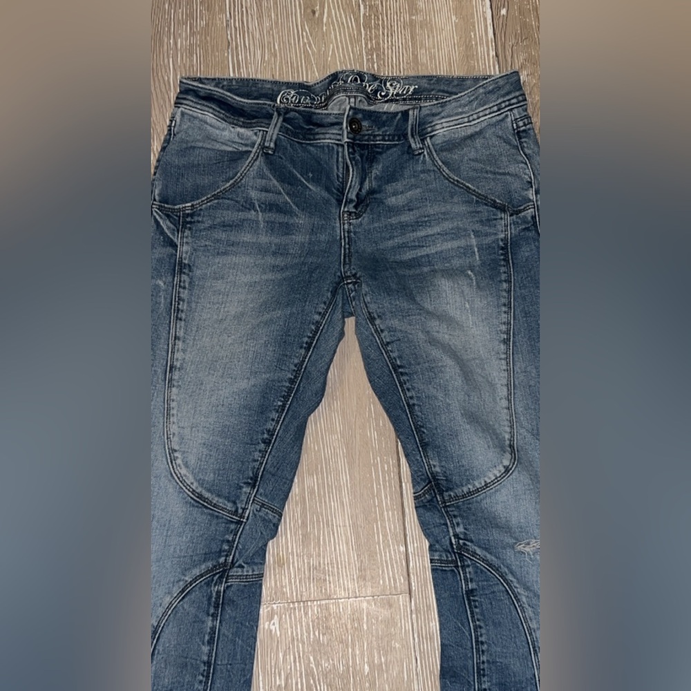 Converse One Star vintage skinny ankle jeans w zippers